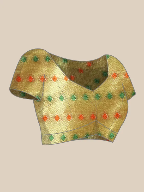 Indian_Women_Mehendi_Organza_Silk_Land_Woven_Design_Zari_Pure_Cotton_Fusion_Saree
