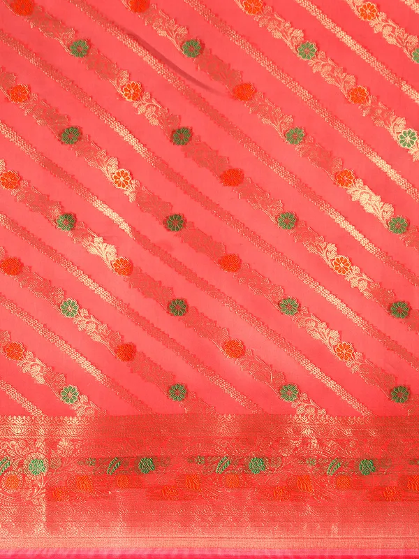Indian_Women_Rani_Organza_Silk_Land_Woven_Design_Zari_Pure_Cotton_Fusion_Saree