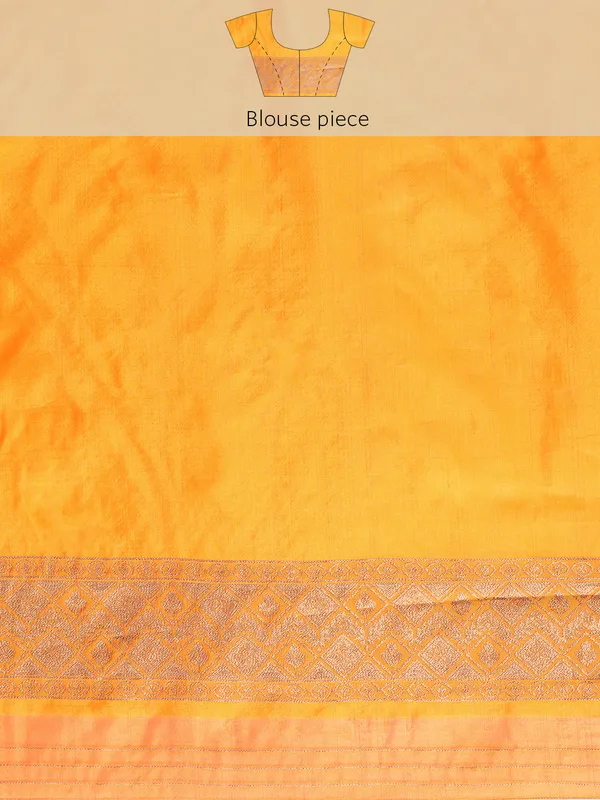 Indian_Women_Mustard__Organza_Silk_Land_Woven_Design_Zari_Pure_Cotton_Fusion_Saree