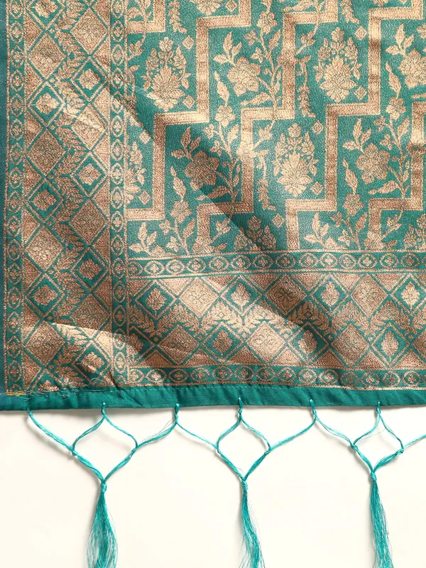 Indian_Women_Morpeach_Organza_Silk_Land_Woven_Design_Zari_Pure_Cotton_Fusion_Saree