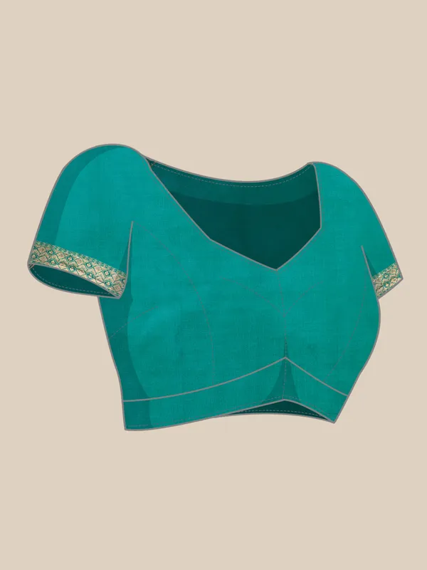 Indian_Women_Morpeach_Organza_Silk_Land_Woven_Design_Zari_Pure_Cotton_Fusion_Saree