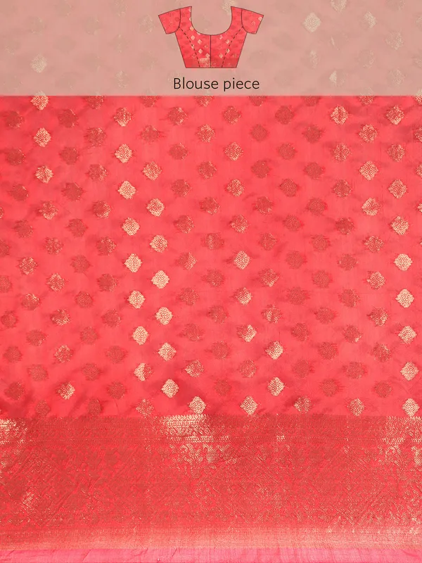Indian_Women_Red_Organza_Silk_Land_Woven_Design_Zari_Pure_Cotton_Fusion_Saree