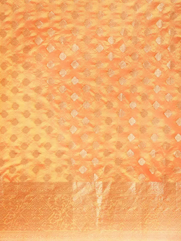 Indian_Women_Mustard__Organza_Silk_Land_Woven_Design_Zari_Pure_Cotton_Fusion_Saree