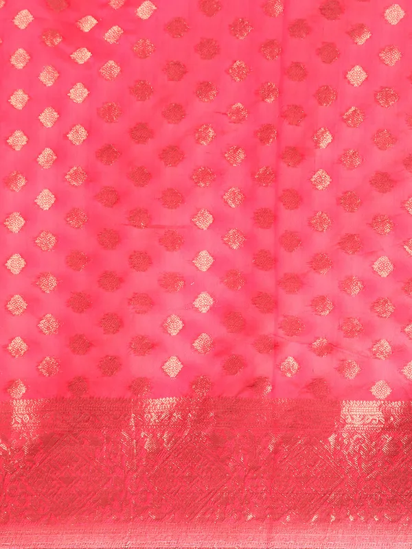 Indian_Women_Rani_Organza_Silk_Land_Woven_Design_Zari_Pure_Cotton_Fusion_Saree