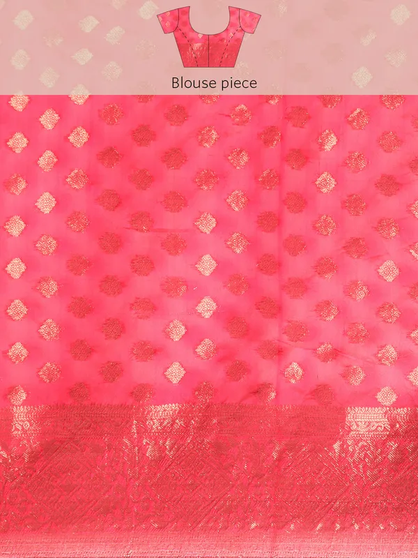 Indian_Women_Rani_Organza_Silk_Land_Woven_Design_Zari_Pure_Cotton_Fusion_Saree