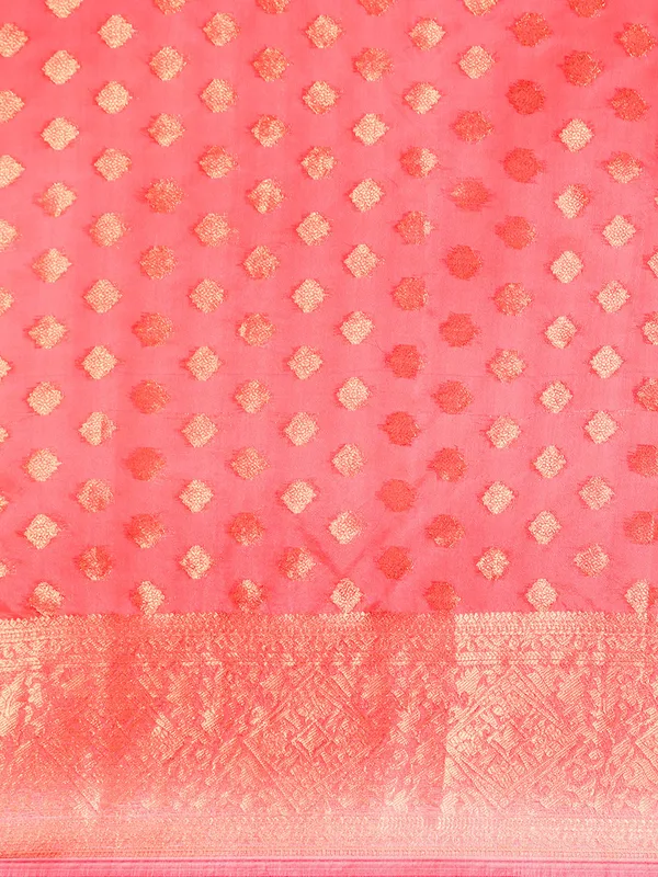 Indian_Women_Gajari__Organza_Silk_Land_Woven_Design_Zari_Pure_Cotton_Fusion_Saree