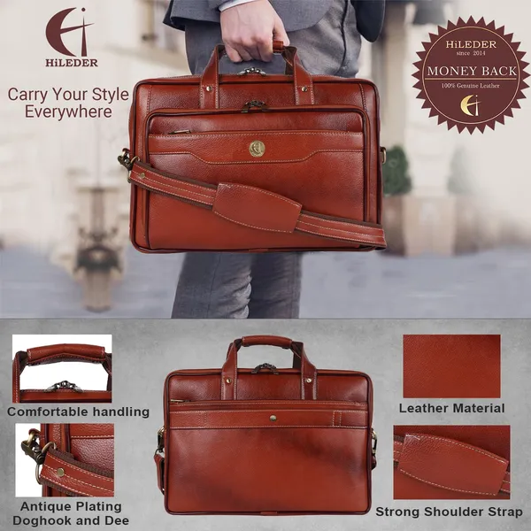 100%_pure_genuine_premium_ndm_leather_15_inch_stylish_briefcase_laptop_messenger_satchel_bag_for_men_women,_tan