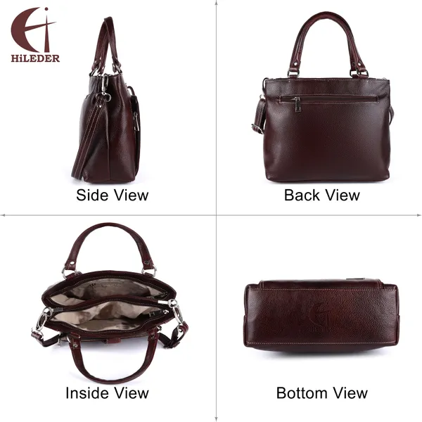 genuine_natural_leather_handbag_shoulder_tote_messenger_sling_top_handle_crossbody_bag_for_women_girls_|_front_zip_pocket_magnetic_closure_|_brown