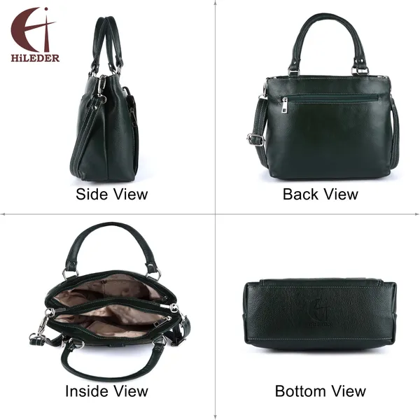 genuine_natural_leather_handbag_shoulder_tote_messenger_sling_top_handle_crossbody_bag_for_women_girls_|_front_zip_pocket_magnetic_closure_|_green