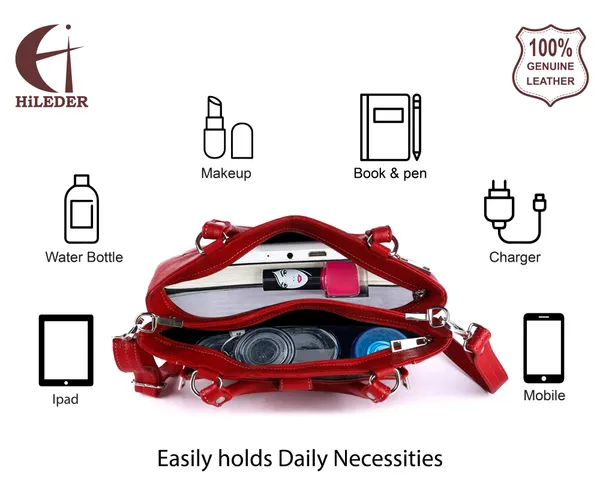 genuine_natural_leather_handbag_shoulder_tote_messenger_sling_top_handle_crossbody_bag_for_women_girls_|_front_zip_pocket_magnetic_closure_|_red