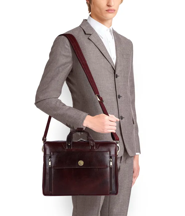 Pure_Brown_Leather_Stylish_15.5"_Laptop_Messenger_Travel_Office_Bag_For_Men__&_Women.