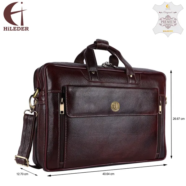 Pure_Brown_Leather_Stylish_15.5"_Laptop_Messenger_Travel_Office_Bag_For_Men__&_Women.