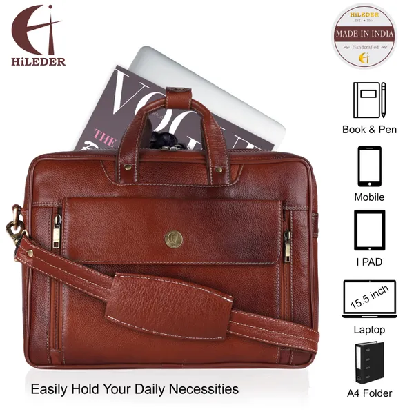100%_pure_genuine_leather_designer_16_inch_business_purpose_briefcase_laptop_messenger_office_bag,_tan