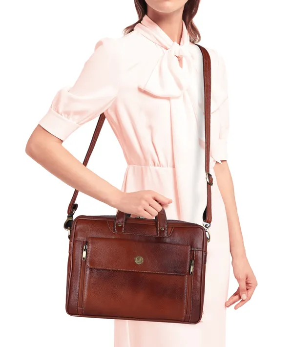 100%_pure_genuine_leather_designer_16_inch_business_purpose_briefcase_laptop_messenger_office_bag,_tan