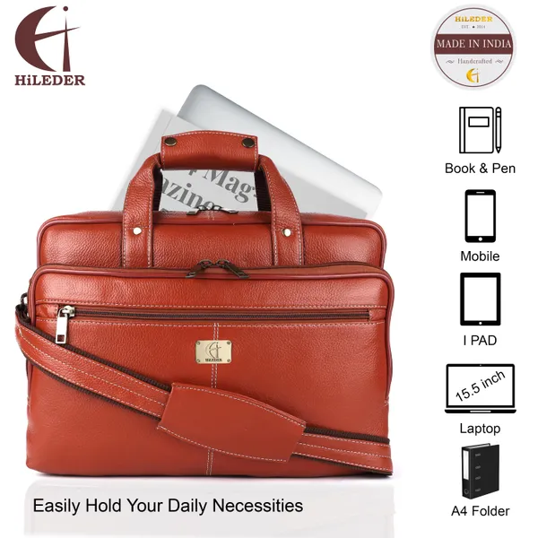 pure_genuine_leather_spacious_padded_laptop_compartment_stylish_14.5_inch_briefcase_laptop_messenger_office_bag_for_men_women,_tan