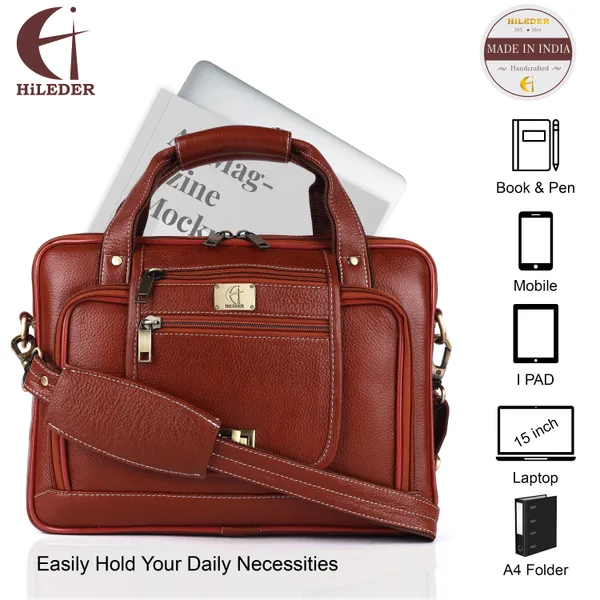 pure_genuine_leather_stylish_14_inches_designer_padded_laptop_compartment_briefcase_laptop_messenger_office_bag_for_gents_ladies,_zebra