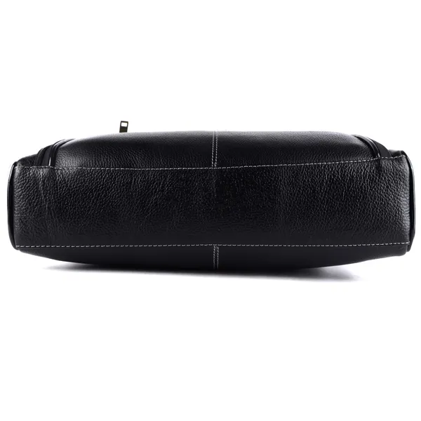 100%_pure_genuine_leather_15_inch_briefcase_laptop_messenger_shoulder_office_executive_bag,_black