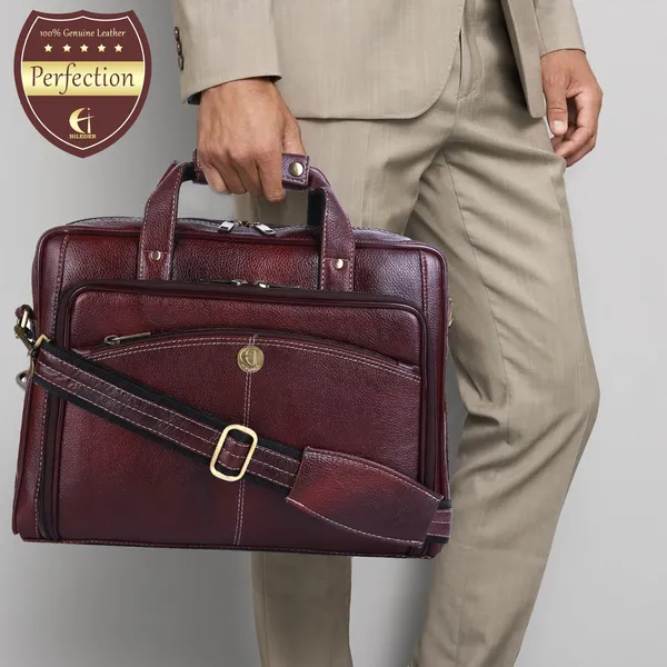 100%_pure_genuine_leather_15_inch_travel_briefcase_laptop_messenger_office_bag,_deep_brown