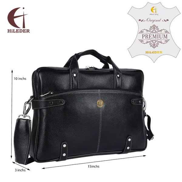 100%_pure_genuine_leather_gothic_style_15_inch_business_briefcase_laptop_messenger_office_bag_for_men_women,_black