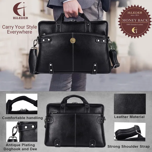 100%_pure_genuine_leather_gothic_style_15_inch_business_briefcase_laptop_messenger_office_bag_for_men_women,_black