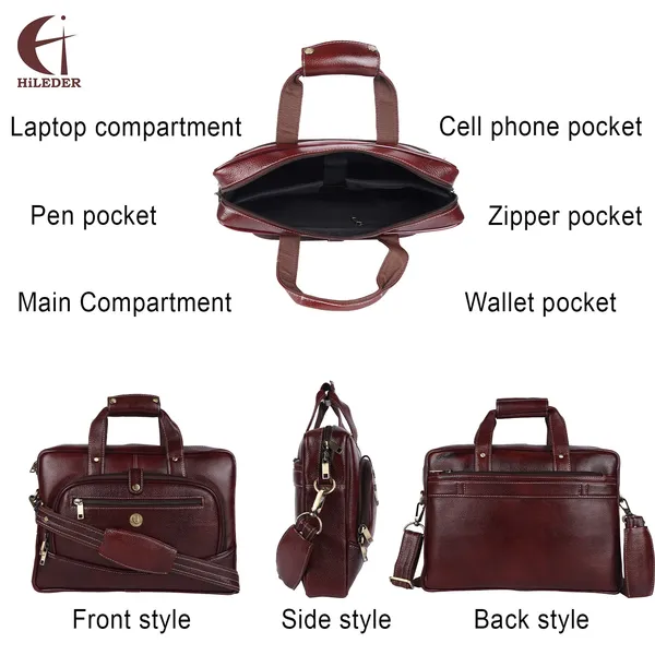100%_pure_genuine_leather_15.5_inch_designer_briefcase_laptop_messenger_office_bag_for_men_boys,_deep_brown