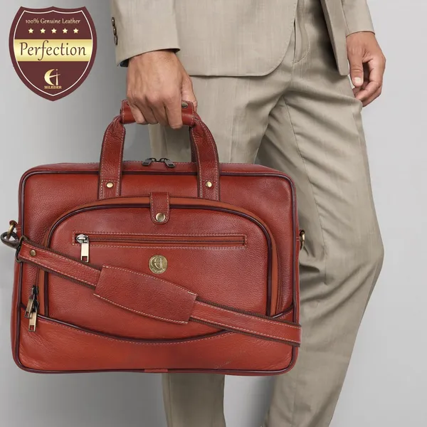 100%_pure_genuine_leather_15.5_inch_designer_briefcase_laptop_messenger_office_bag_for_men_boys,_tan