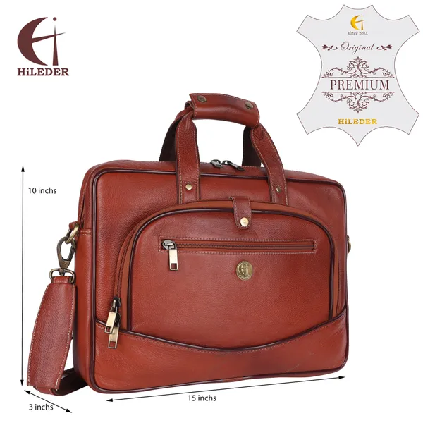 100%_pure_genuine_leather_15.5_inch_designer_briefcase_laptop_messenger_office_bag_for_men_boys,_tan