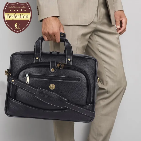 100%_pure_genuine_leather_15.5_inch_designer_briefcase_laptop_messenger_office_bag_for_men_boys,_black