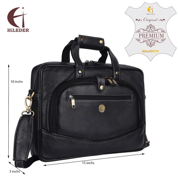 100%_pure_genuine_leather_15.5_inch_designer_briefcase_laptop_messenger_office_bag_for_men_boys,_black
