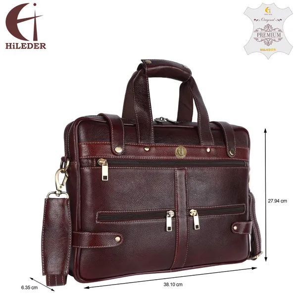 100%_pure_genuine_leather_15_inch_office_bag_briefcase_laptop_messenger_shoulder_bag,_brown