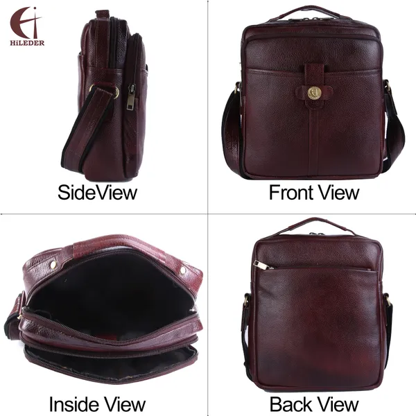 100%_pure_genuine_leather_stylish_11_inches_sling_cross_body_travel_office_tablet_bag_for_men_and_women,_brown
