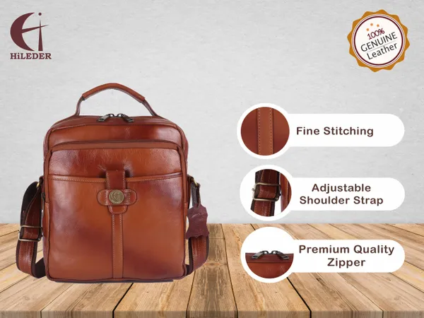100%_pure_genuine_leather_11_inch_sling_travel_office_tablet_accessories_bag,_tan
