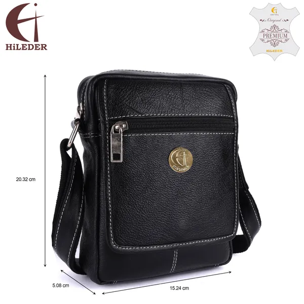 100%_pure_genuine_leather_8_inches_sling_travel_office_tab_bag,_black