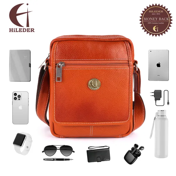 100%_pure_genuine_leather_8_inches_sling_travel_office_tab_bag,_orange