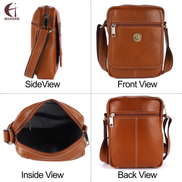 100%_pure_genuine_leather_handy_8_inch_sling_travel_cross_body_office_utility_tablet_bag_for_men_and_women,_tan