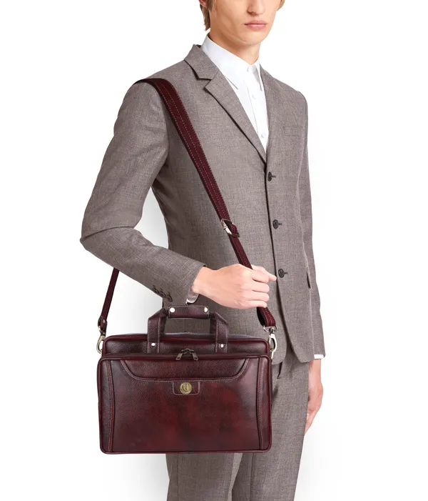 100%_pure_genuine_premium_ndm_leather_16_inch_briefcase_laptop_messenger_satchel_office_bag,_brown