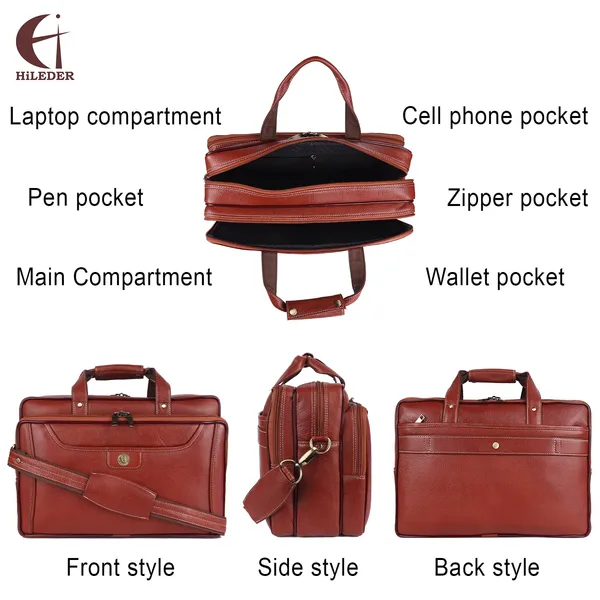 100%_pure_genuine_premium_ndm_leather_16_inch_briefcase_laptop_messenger_satchel_office_bag,_tan