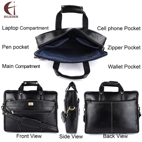 pure_genuine_premium_ndm_leather_15_inch_briefcase_laptop_messenger_satchel_office_bag,_black