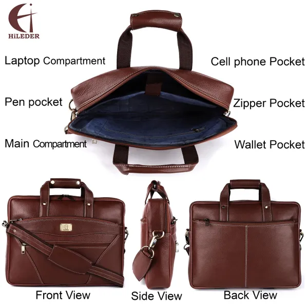 pure_genuine_premium_ndm_leather_15_inch_briefcase_laptop_messenger_satchel_office_bag,_brown