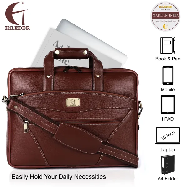 pure_genuine_premium_ndm_leather_15_inch_briefcase_laptop_messenger_satchel_office_bag,_brown