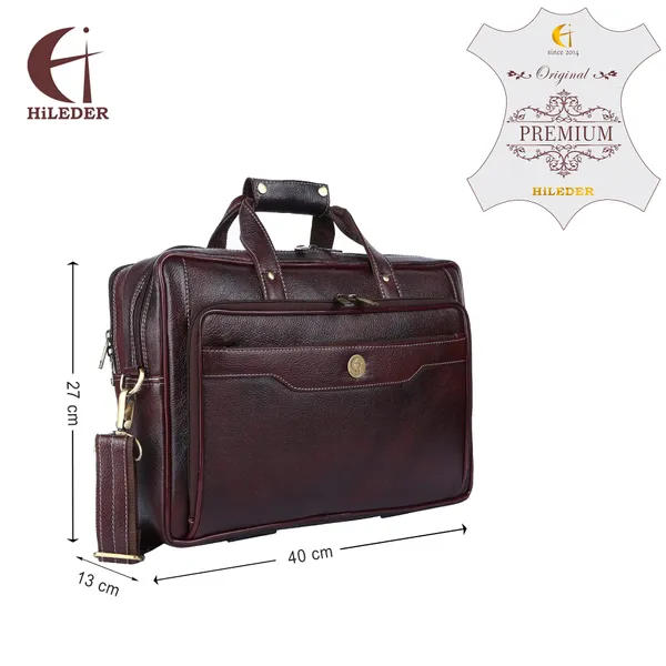 100%_pure_genuine_premium_ndm_leather_15.75_inch_briefcase_laptop_messenger_satchel_office_bag,_brown
