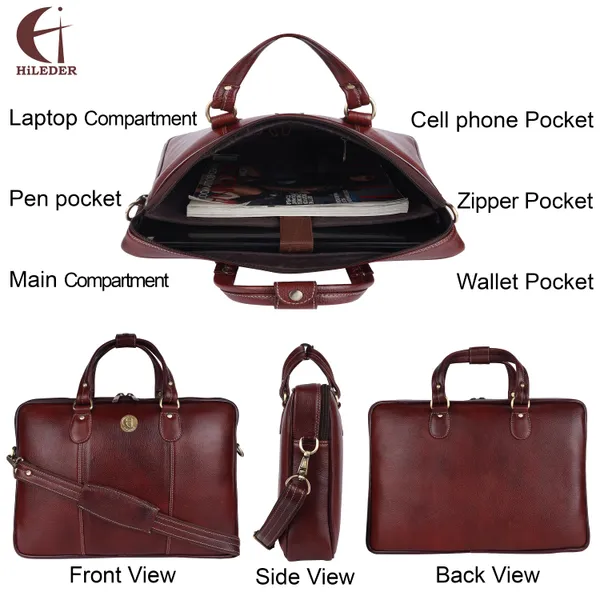 100%_pure_genuine_premium_ndm_leather_16_inch_briefcase_laptop_messenger_satchel_office_bag,_brown