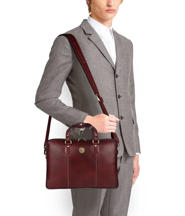 100%_pure_genuine_premium_ndm_leather_16_inch_briefcase_laptop_messenger_satchel_office_bag,_brown