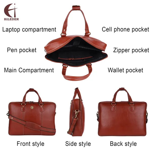 100%_pure_genuine_premium_ndm_leather_16_inch_briefcase_laptop_messenger_satchel_office_bag,_tan