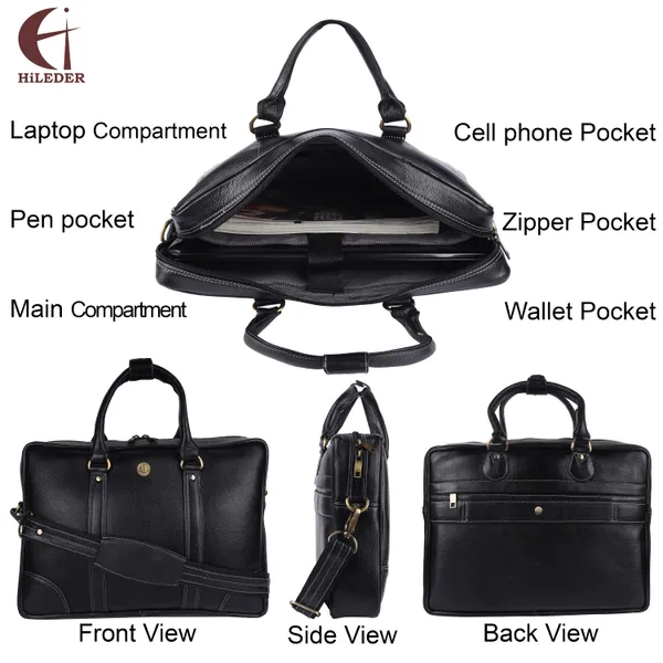 100%_pure_genuine_premium_ndm_leather_15.5_inch_briefcase_laptop_messenger_satchel_office_bag,_black