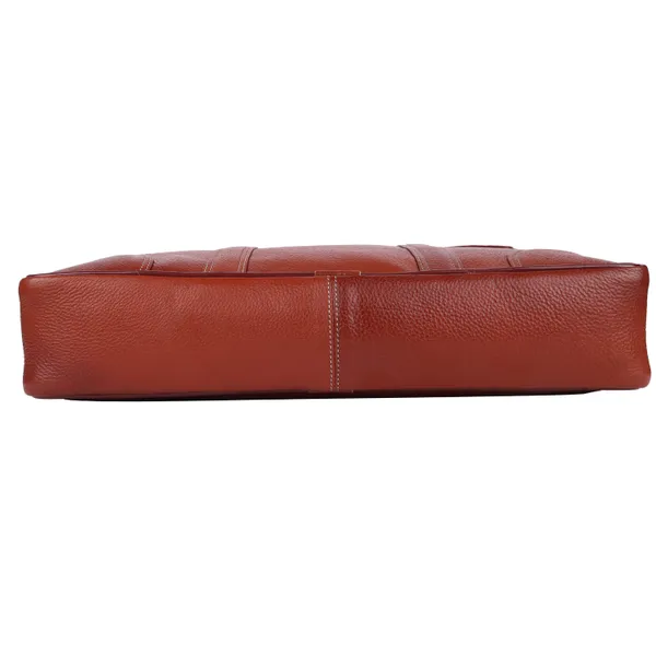 100%_pure_genuine_premium_ndm_leather_15.5_inch_briefcase_laptop_messenger_satchel_office_bag,_tan