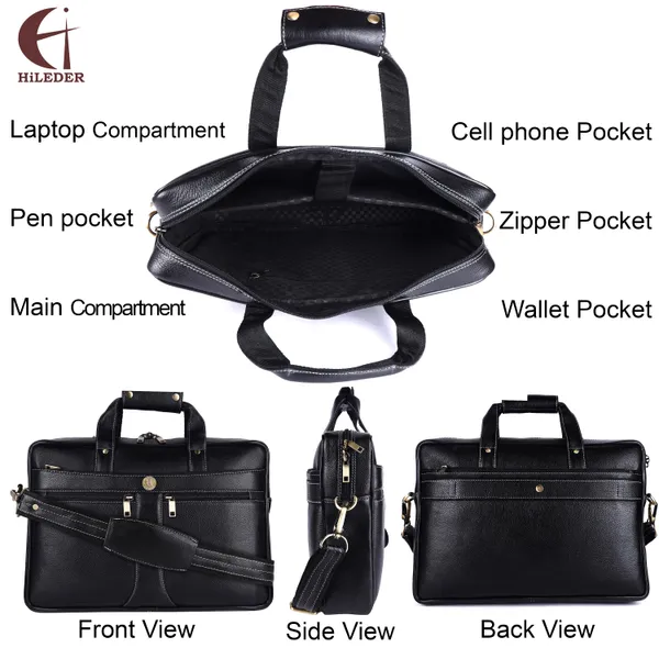 100%_pure_genuine_premium_ndm_leather_16_inch_briefcase_laptop_messenger_satchel_office_bag,_black