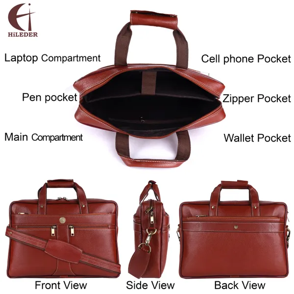 100%_pure_genuine_premium_ndm_leather_16_inch_briefcase_laptop_messenger_satchel_office_bag,_tan