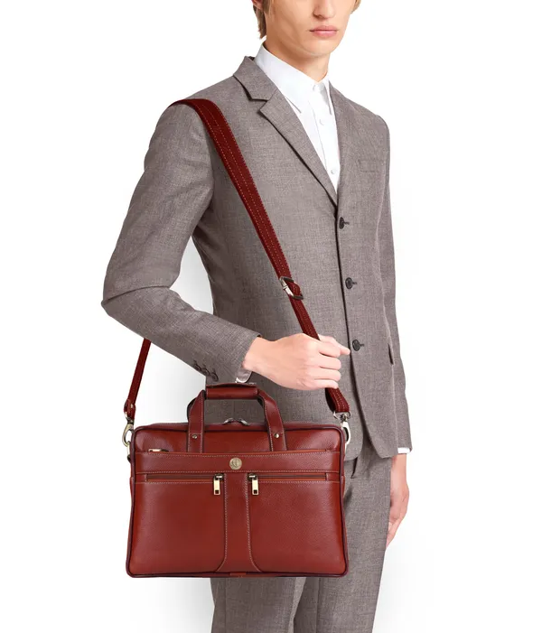 100%_pure_genuine_premium_ndm_leather_16_inch_briefcase_laptop_messenger_satchel_office_bag,_tan