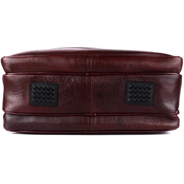 pure_genuine_leather_16_inch_stylish_padded_compartment_briefcase_satchel_laptop_messenger_travelling_office_bag,_brown